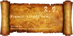 Kupecz Virgínia névjegykártya